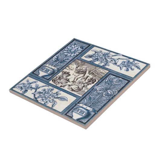 Antike Transferware der Wiedergabe-VT0055 Fliese (Seite)