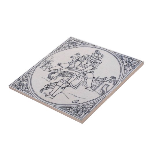 Antike Transferware der Wiedergabe-VT0095 Fliese (Seite)