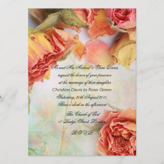 Antike trockene Rosen Hochzeit Einladung
