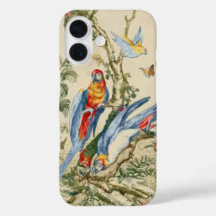 Antike tropische Papageien- und Schmetterlings-Fin iPhone 16 Hülle