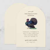 Antike Truthahn-Illustration Thanksgiving-Dinner Einladung (Vorne/Hinten)