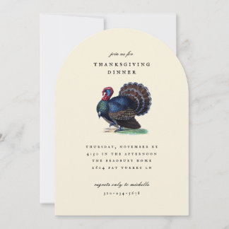 Antike Truthahn-Illustration Thanksgiving-Dinner Einladung