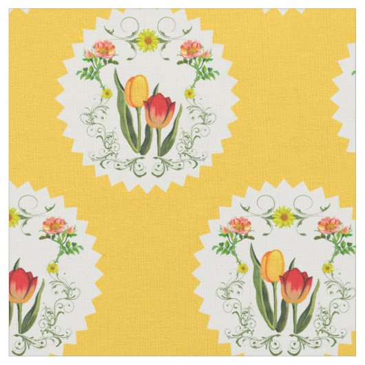 Antike Tulpen Stoff (Nahaufnahme)