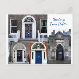 Antike Türdurchgänge Collage, Grüße aus Dublin Postkarte