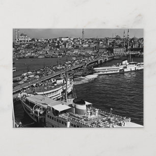Antike Türkei Istanbul Galata Hafen Postkarte