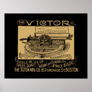Antike Typewriter-Werbung aus der viktorianischen Poster