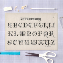 Antike Typografie aus dem 12. Jahrhundert Seidenpapier