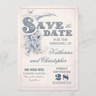 antike Typografie Save the Date Design