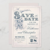 antike Typografie Save the Date Design (Vorne/Hinten)
