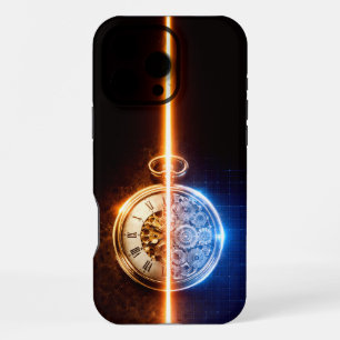 Antike Uhr Blaupause iPhone 16 Pro Max Hülle