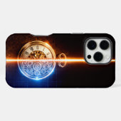 Antike Uhr Blaupause iPhone Hülle (Rückseite (Horizontal))