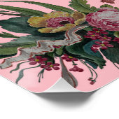 Antike Uhr mit Blumen Poster (Ecke)