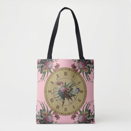 Antike Uhr mit Blumen Tasche (Vorderseite)