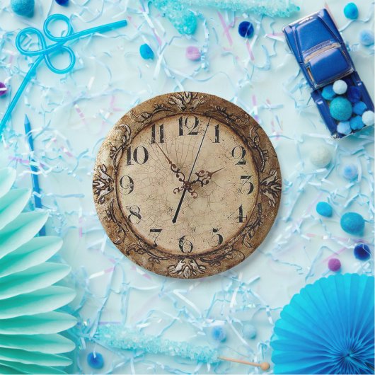 Antike Uhr Pappteller (Party)