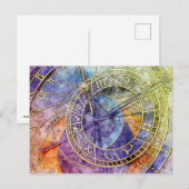 Antike Uhr Postkarte (Vorne/Hinten)