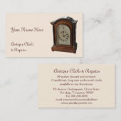 Antike Uhrcreme-Visitenkarte Visitenkarte (Vorne/Hinten)