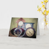 Antike Uhren Grußkarte abstrakte Kunst Karte (Gelbe Blume)