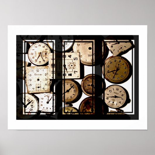 Antike-Uhren-Triptychon-Poster Poster (Vorne)