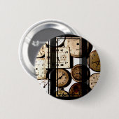 Antike Uhrenzifferblätter Steampunk Button (Vorne & Hinten)