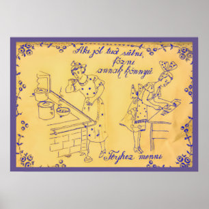 Antike ungarische Wandgestaltung Poster