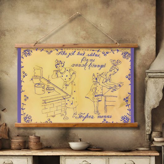 Antike ungarische Wandgestaltung Wandteppich Mit Holzrahmen