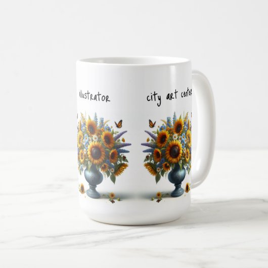antike Urne mit Blume Tasse (VorderseiteRechts)