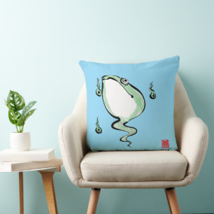 Antike Ursprungsgeschichte Grumpy Frog Japanische Kissen