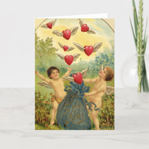 Antike Valentinsgrüße Mein Schatz Cherubs Feiertagskarte