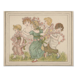 Antike Valentinskarte, Kate Greenway, ca. 1880 Fotodruck