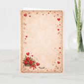 Antike Valentinskarte mit Amor Karte (Rückseite)