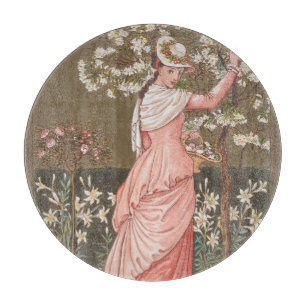 Antike Valentinskarte mit Blumenmotiv, viktorianis Schneidebrett