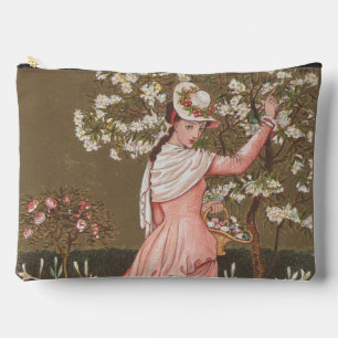 Antike Valentinskarte mit Blumenmotiv, viktorianis Zubehörtasche