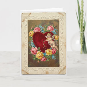 Antike Valentinskarte mit Cupid-Liebe Karte