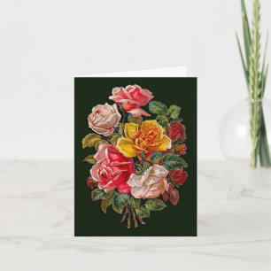 Antike Valentinskarte mit Rosenmotiv Feiertagskarte