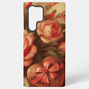 Antike Valentinstag-Schokolade und Blumen Samsung Galaxy Hülle