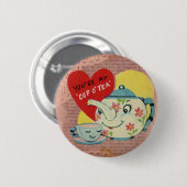 Antike Valentinstags-Teetasse Button (Vorne & Hinten)