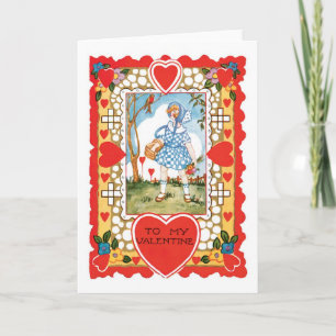 Antike Valentinstagskarte Feiertagskarte