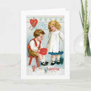 Antike Valentinstagskarte Feiertagskarte