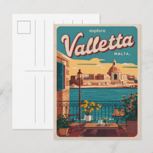 Antike Valletta, Malta Reiseandenken und Geschenke Postkarte