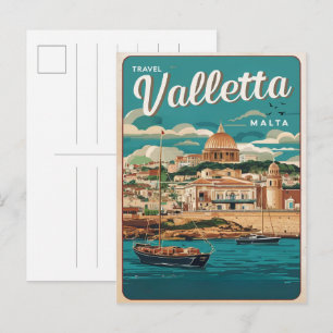 Antike Valletta, Malta Reiseandenken und Geschenke Postkarte