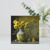 Antike Vase der gelben Blumen (Stehend Vorderseite)