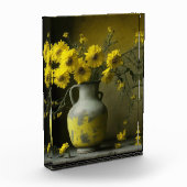 Antike Vase der gelben Blumen Fotoblock (Links)