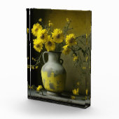 Antike Vase der gelben Blumen Fotoblock (Rechts)