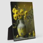 Antike Vase der gelben Blumen Fotoplatte (Seite)