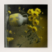 Antike Vase der gelben Blumen Puzzle (Horizontal)