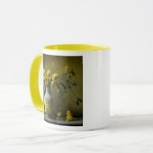 Antike Vase der gelben Blumen Tasse (Vorderseite Links)
