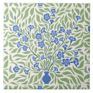 Antike Vase im Stil von William Morris mit blauen  Fliese