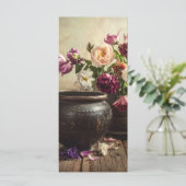 Antike Vase mit Blumen Menükarte (Stehend Vorderseite)