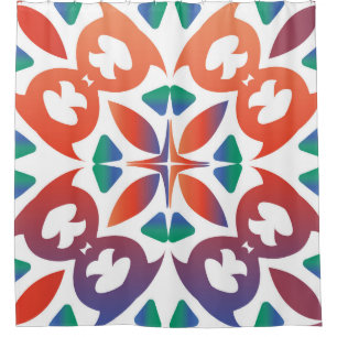 Antike verzierte Fliesen talavera mexico. Geometri Duschvorhang