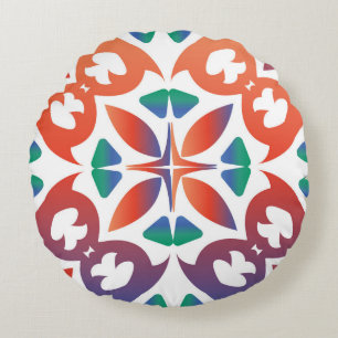 Antike verzierte Fliesen Talavera Mexiko. Geometri Rundes Kissen